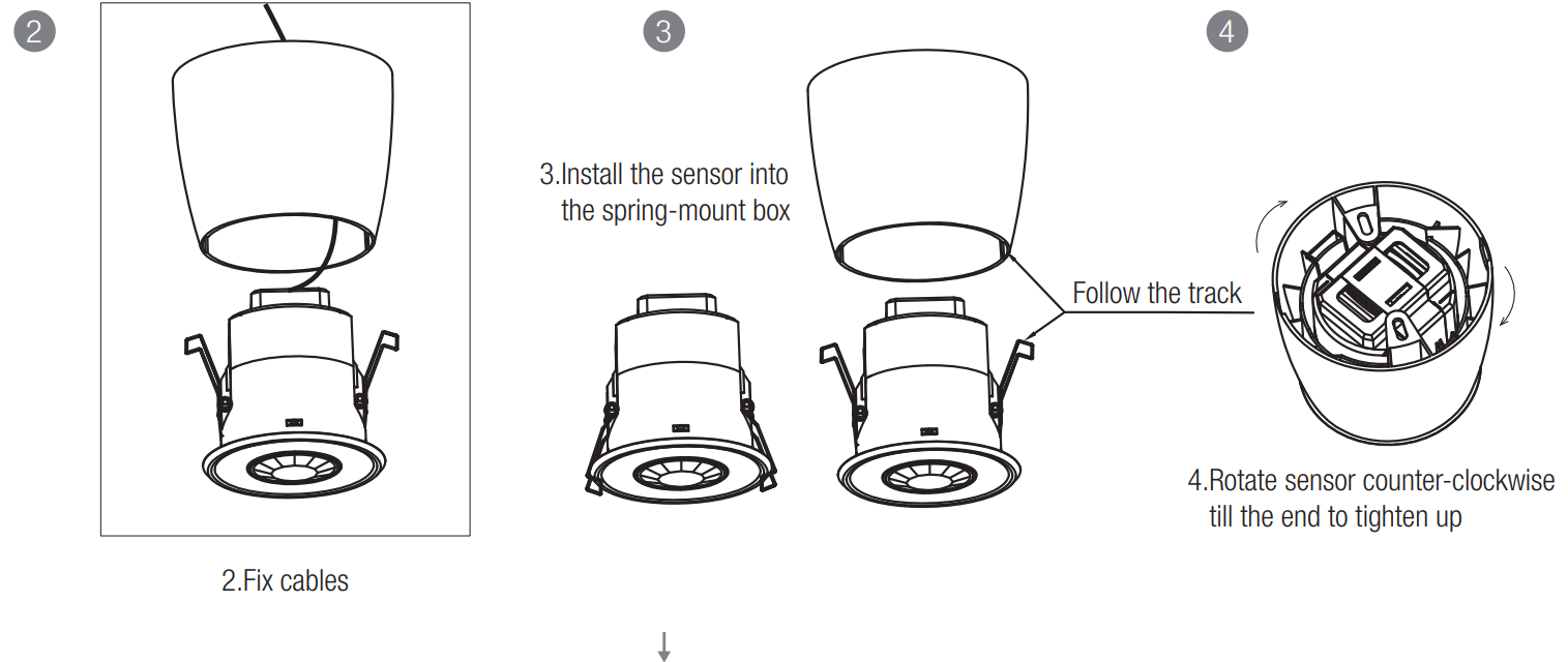 HYTRONIK HA03 Spring-mount Box Installation 2 3 4