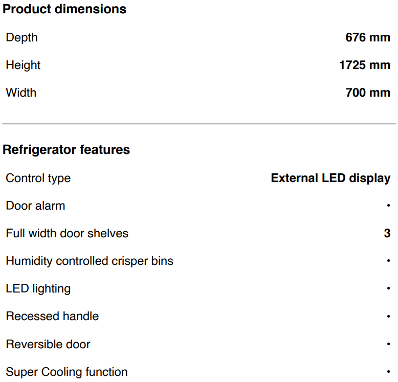 Haier HRF450BW2 416L Bottom Freezer Refrigerator Specification 3