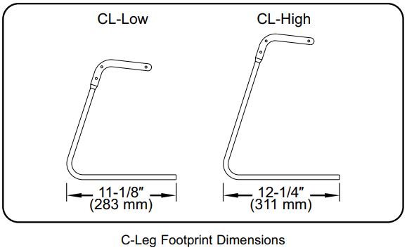 Hatco GRAH-48D3-120 Glo-Ray Infrared Strip Heaters Instruction Manual - C-Leg Footprint Dimensions