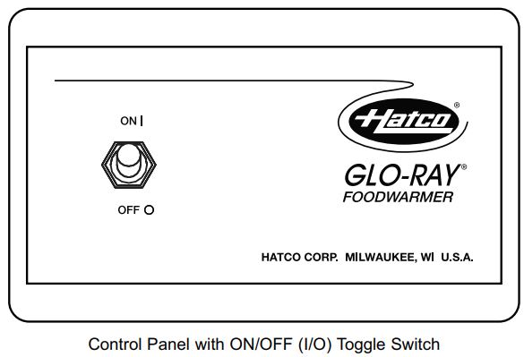 Hatco GRAH-48D3-120 Glo-Ray Infrared Strip Heaters Instruction Manual - Control Panel with ON OFF