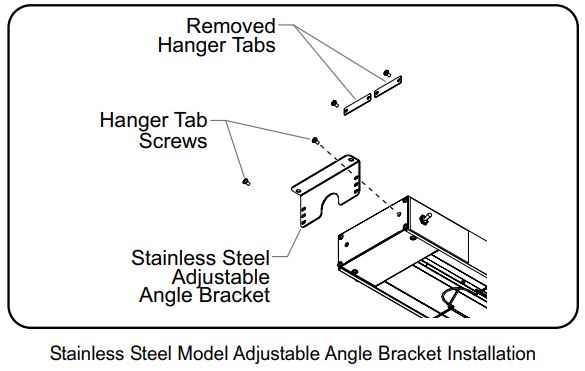 Hatco GRAH-48D3-120 Glo-Ray Infrared Strip Heaters Instruction Manual - Stainless Steel model adjustable angle Bracket Installation