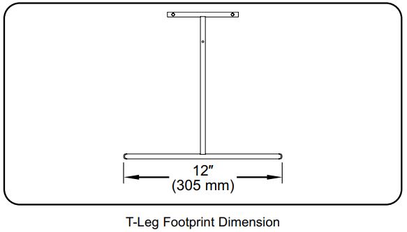 Hatco GRAH-48D3-120 Glo-Ray Infrared Strip Heaters Instruction Manual - T-Leg Footprint Dimension