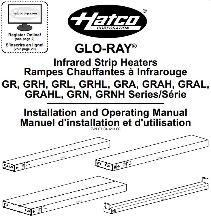 Hatco GRAH-48D3-120 Glo-Ray Infrared Strip Heaters Instruction Manual