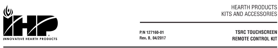 IHP 127160-01 TSRC Touchscreen Remote Control Kit Instruction Manual