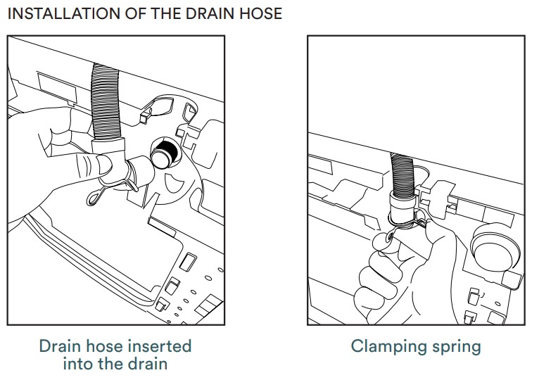 INALTO ITLW55W TOP LOADER WASHING MACHINE - INSTALLATION OF THE DRAIN HOSE