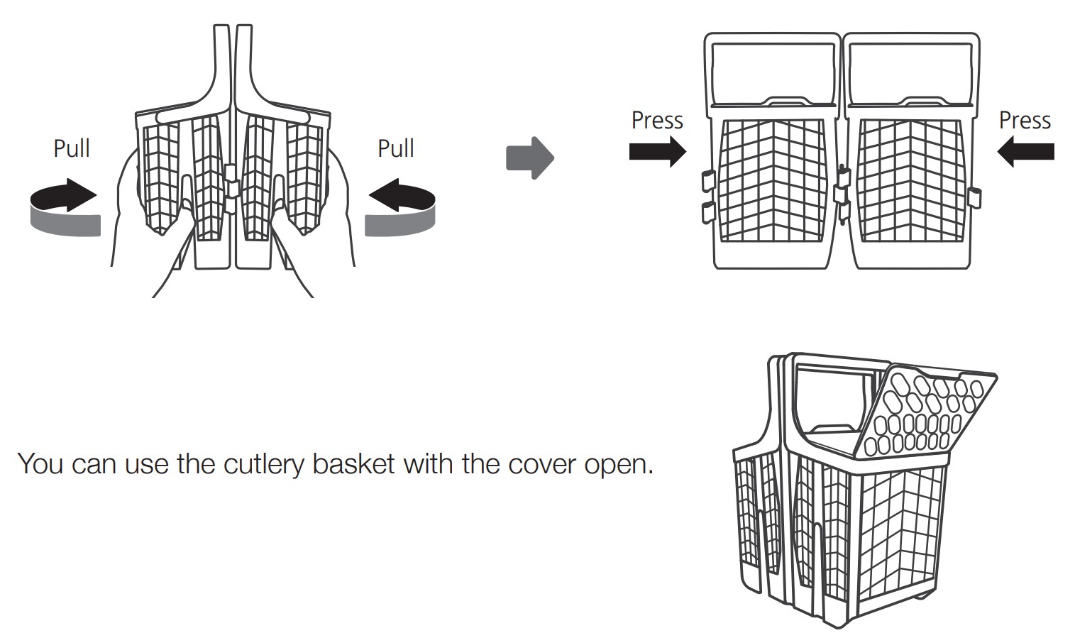 Inalto IDWD60SS 60cm Single Dishwasher Drawer - Two positions cutlery basket