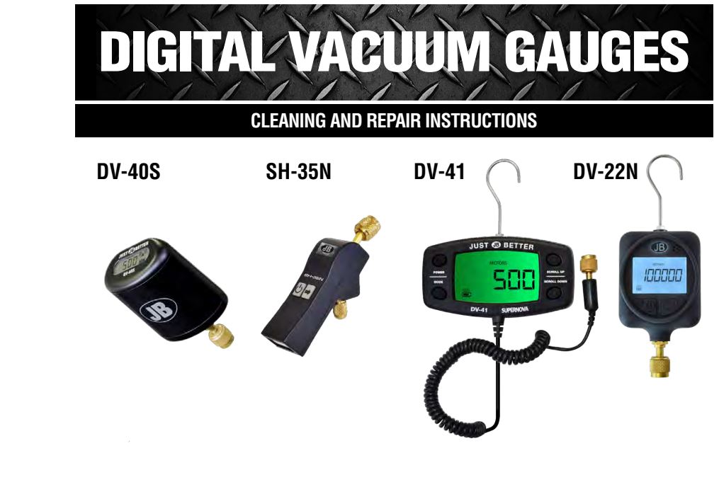 JUST BETTER DV-22N Digital Vacuum Gauges Instruction Manual