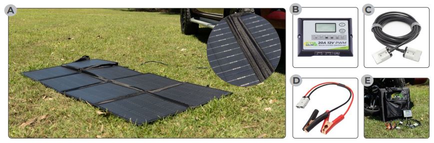 KT SOLAR KT70733 200W 12V Portable Folding Solar Blanket User Manual - Components