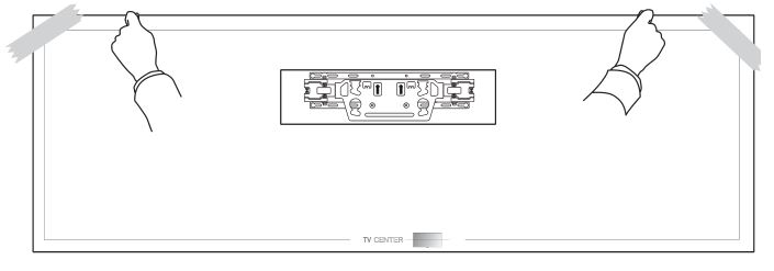 LG WB22EGB Wall Mount Support - Attaching the guide paper to the wall