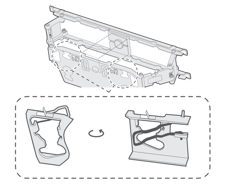 LG WB22EGB Wall Mount Support - Push the two safety pins on the left and right