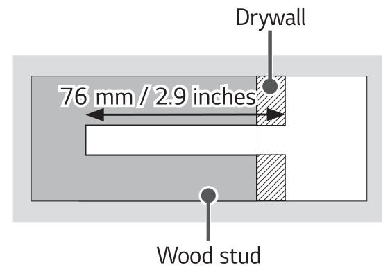 LG WB22EGB Wall Mount Support - Use the Ø 4 mm drill bit for wood to drill holes