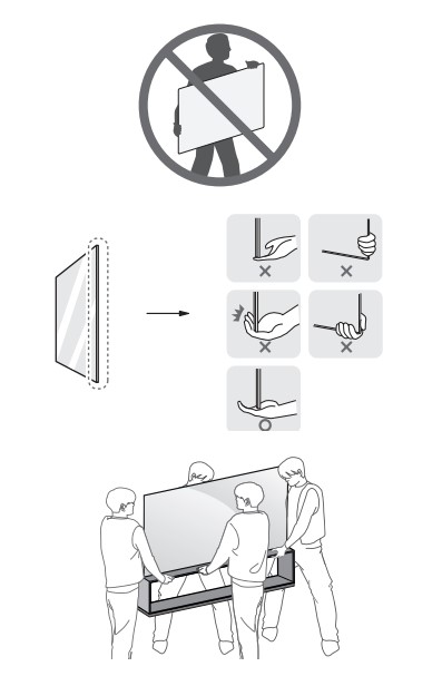 LG Z1 88 (223.52cm) 8K Smart OLED TV - Lifting and moving the TV