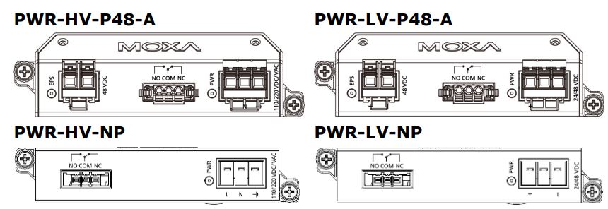 MOXA MDS-G4000-4XGS Layer 2 Managed Switches Installation Guide - Power Modules