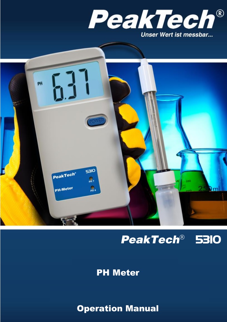 PeakTech 5310 PH Meter Instruction Manual