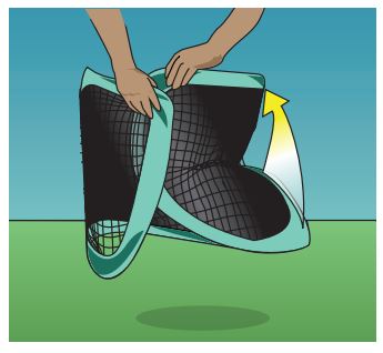 RUKKET SPORTS Pop Up Golf Chipping Net - Fold inward with one edge goingunderneath