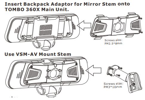 RYDEEN TOMBO 360X Surround View Frameless Rearview Mirror User Guide - Universal Mount Solution