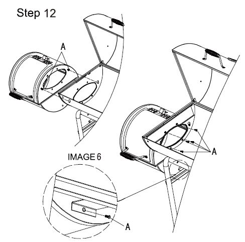 Royal Gourmet CC1830F 30 Inch Charcoal Barrel Grill with offset Smoker Owner's Manual - Half screw 2 bolts
