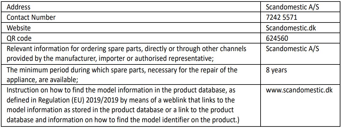 SCANCOOL SC 51 BE 1 Door Beverage Cooler User Manual - Aftersales service station list
