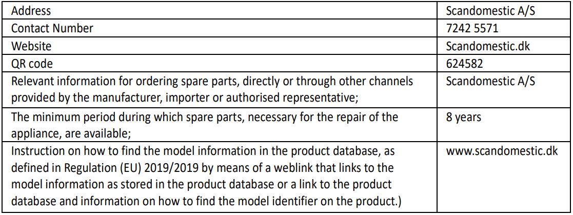 SCANCOOL SC 51 BE 1 Door Beverage Cooler User Manual - Aftersales service station list