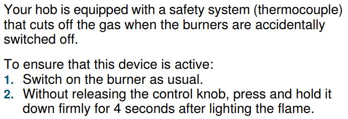 SIEMENS ER6A6PD70D Ceramic Gas Hob Instruction Manual - Safety system