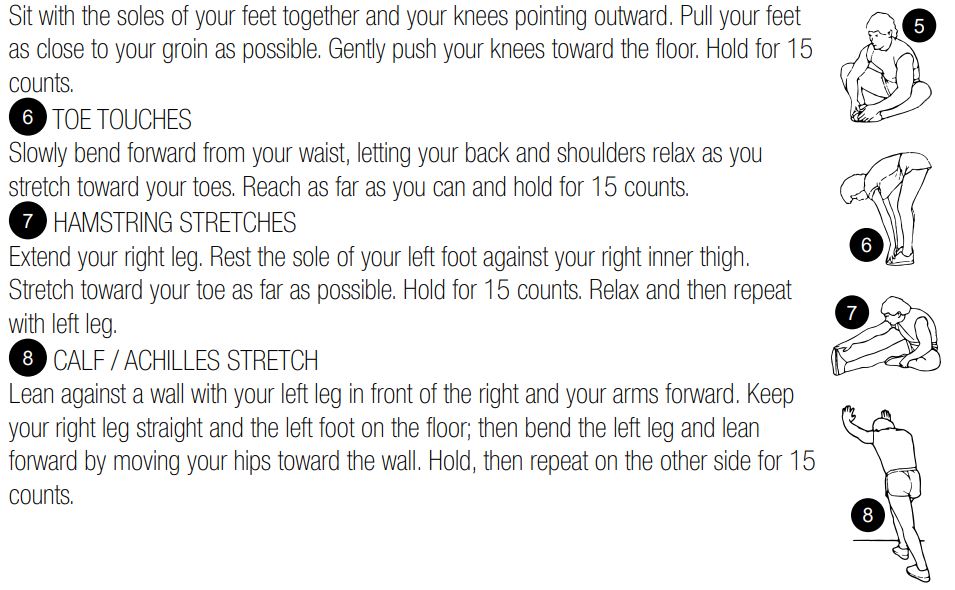 SPORTSTECH DFX50 Underdesk and Ondesk Elliptical User Manual - STRETCH EXERCISE