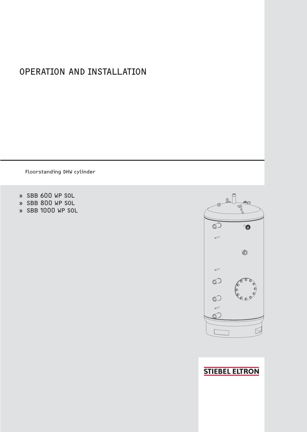 STIEBEL ELTRON SBB Series DHW Cylinder Installation Guide