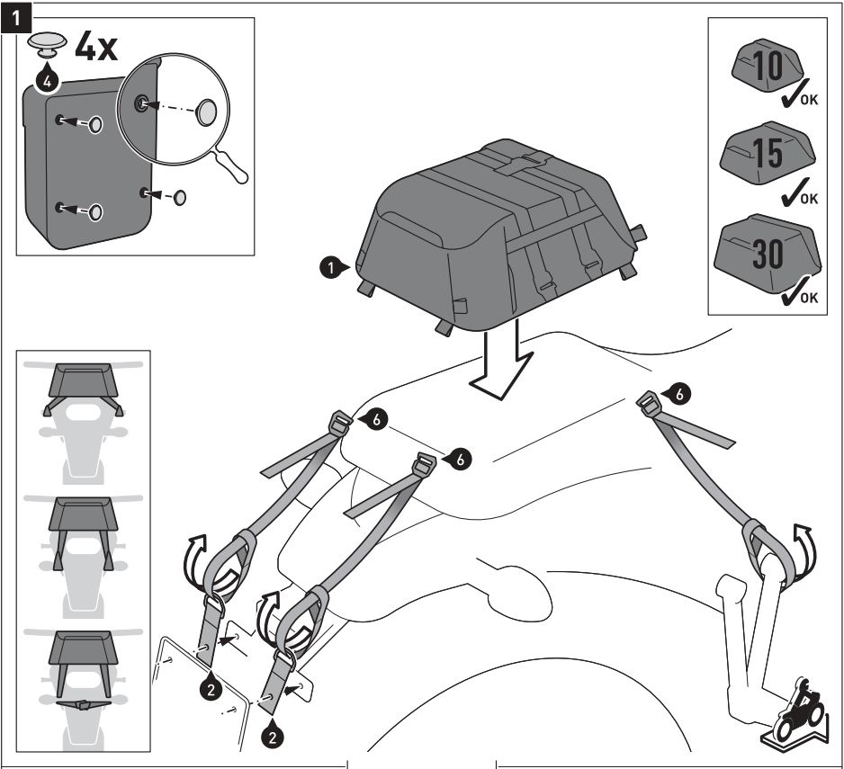 SW-MOTECH BC.SYS.01.889.20000 SysBag 30 Bag System Instruction Manual - Fastening