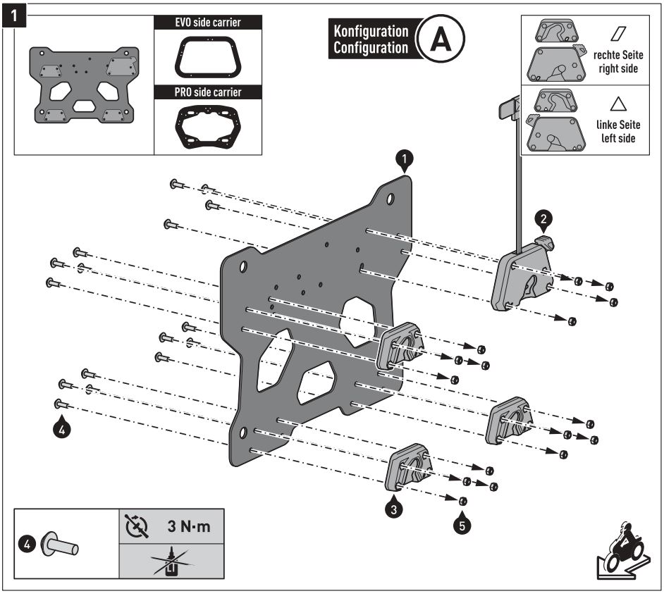 SW-MOTECH BC.SYS.01.889.20000 SysBag 30 Bag System Instruction Manual - Mounting