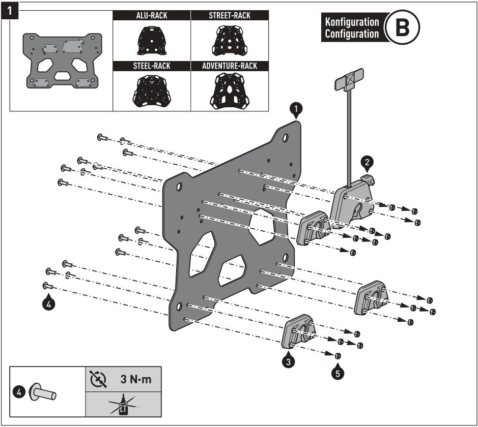 SW-MOTECH BC.SYS.01.889.20000 SysBag 30 Bag System Instruction Manual - Mounting
