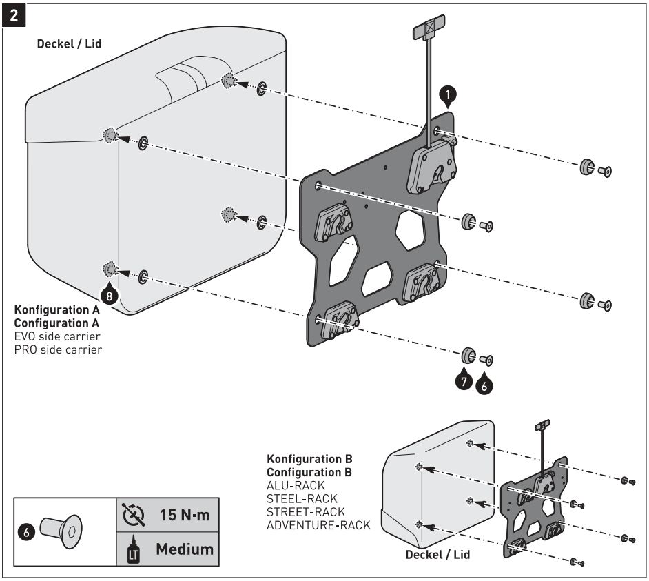 SW-MOTECH BC.SYS.01.889.20000 SysBag 30 Bag System Instruction Manual - Mounting