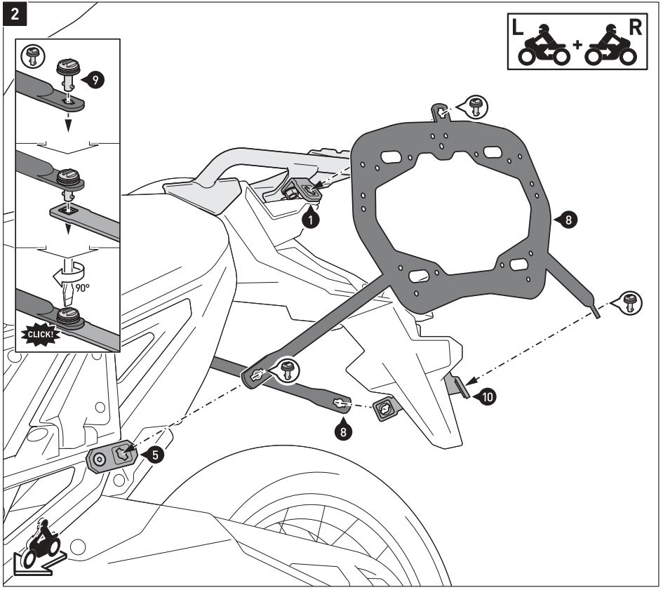 SW-MOTECH BC.SYS.01.889.20000 SysBag 30 Bag System Instruction Manual - Mounting