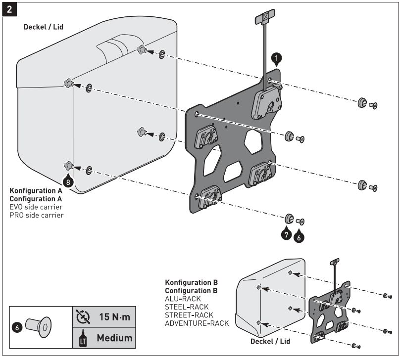 SW-MOTECH BC.SYS.08.518.20000B SysBag 30 Bag System Instruction Manual - Mounting