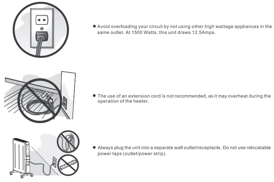 TURBRO Arcade HR1500 1500W Electric Mica Space Heater User Manual - Important Safeguards