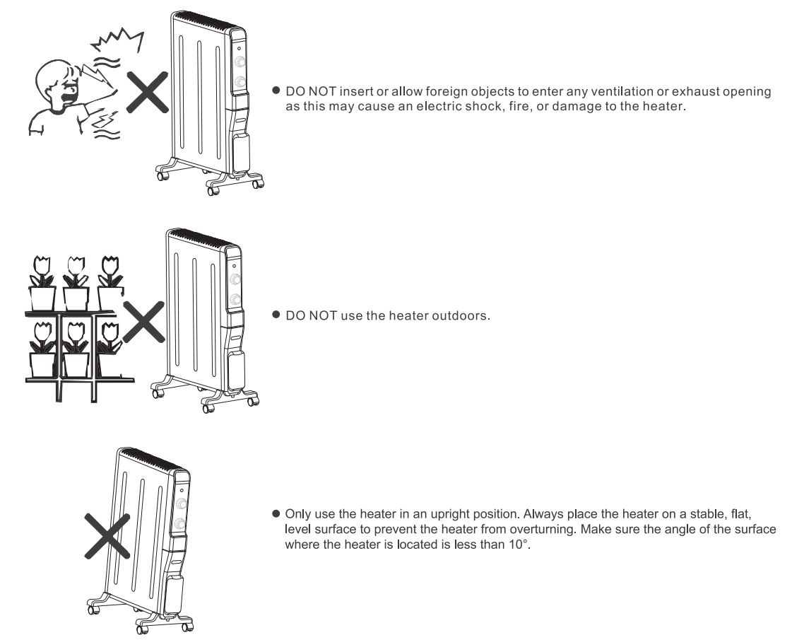 TURBRO Arcade HR1500 1500W Electric Mica Space Heater User Manual - Important Safeguards