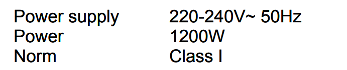 Techwood TRGP-59 Raclette Cooking Stone SPECIFICATIONS