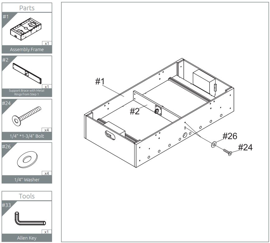 VIAVITO FT500 Football Table Owner's Manual - Position the (#2) Support Brace