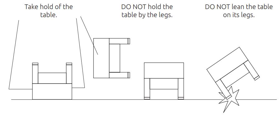 VIAVITO FT500 Football Table Owner's Manual - Take hold of the table