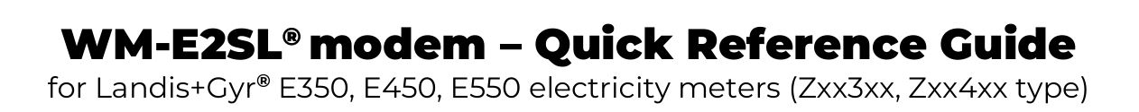 WM SYSTEMS WM-E2SL Modem User Guide