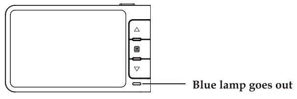 WOLFBOX D07 Mirror Dash Cam Instruction Manual - Blue lamp goes out