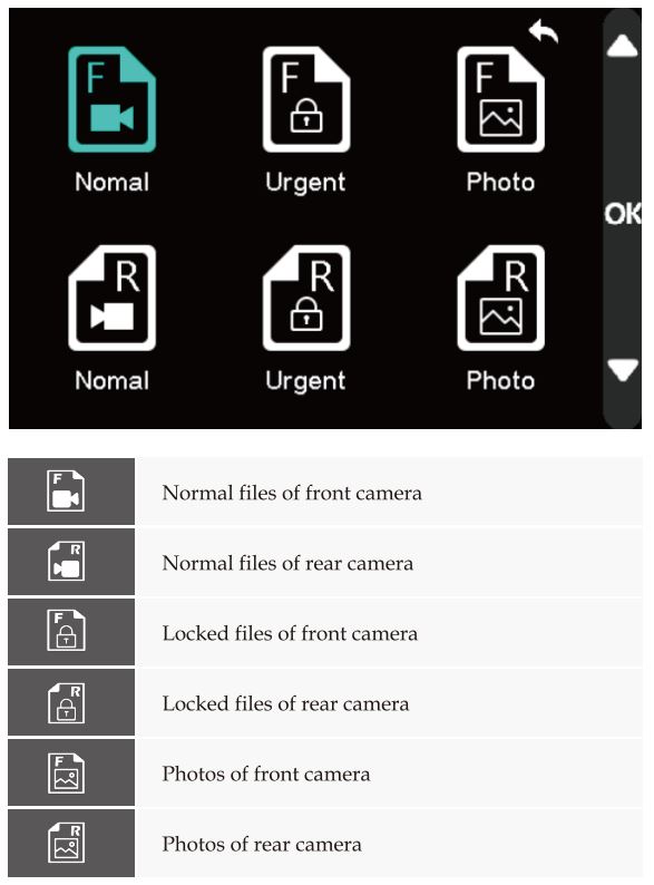 WOLFBOX D07 Mirror Dash Cam Instruction Manual - Playback Mode