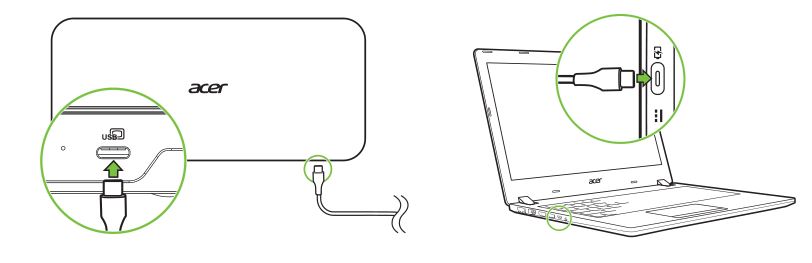 acer USB Type-C Gen1 Dock - Connect your notebook via USB Type-C to the dock