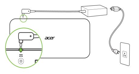 acer USB Type-C Gen1 Dock - Plug in the AC adapter