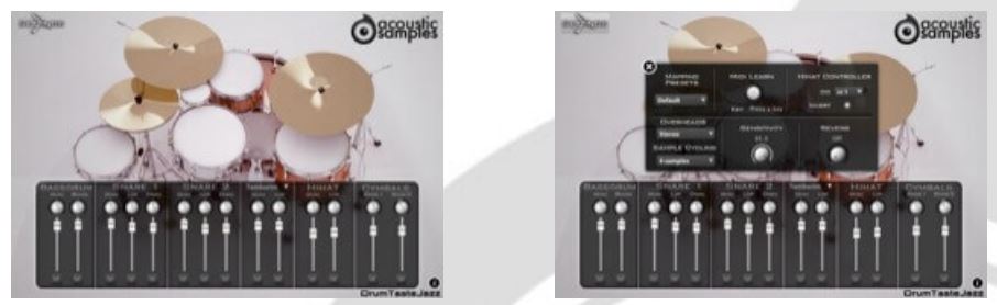 acoustic samples DrumTasteJazz Sonor Jazz Drum Kit User Guide - Interface and Parameters