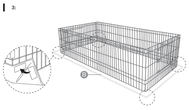 amazon basics B07KBC1QS, B07KB4NJY4 Canvas Bottom Pet Cage User Guide - Assembly 3