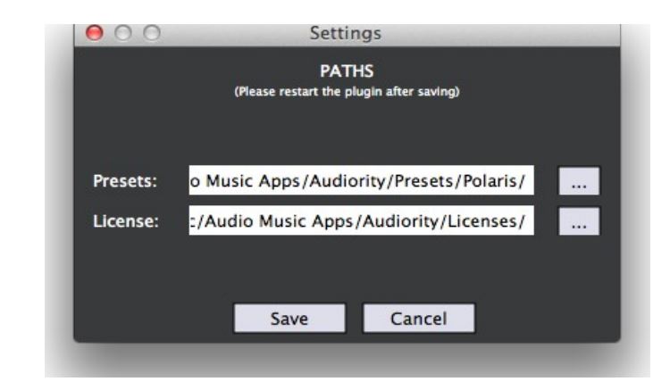 audiority Pre X7 All Tube Preamplifier Plugin - USER PATHS SETTING