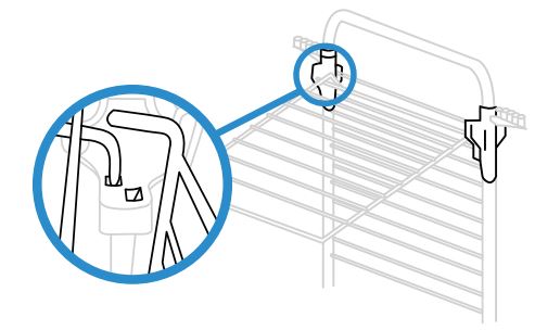 blue built Drying Tower 42m with Clothespins and Laundry Bag User Guide - PLACE THE ENDS IN HOLES