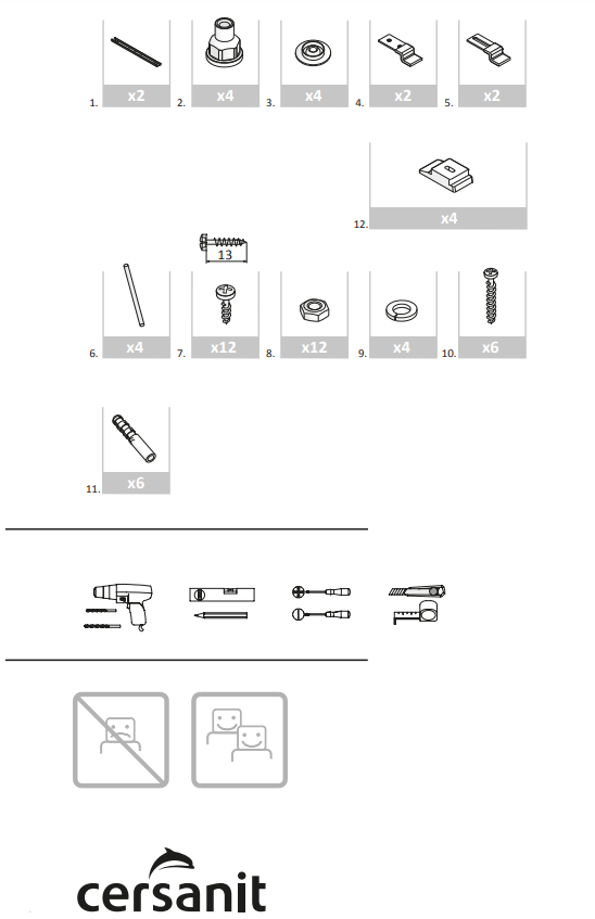 cersanit S906-004 Acrylic Bathtub parts