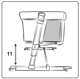 chicco Next 2 me Dream EVO User Guide - Height adjustable in 11 positions and 4 wheels with brakes