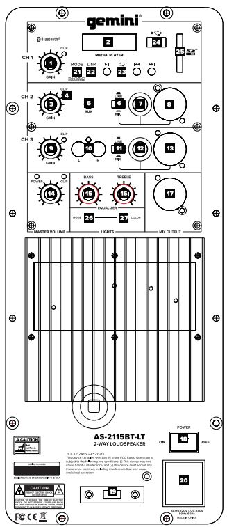 gemini AS21 Active 12 Inches Powered Speaker User Manual - Product Overview