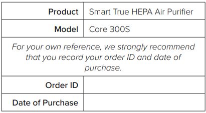 levoit Core 300S Smart True HEPA Air Purifier User Manual - WARRANTY INFORMATION